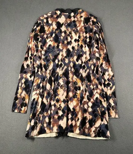 Simply Vera Vera Wang Sweater Womens Small Open Front Tie Cardigan Jacket Blue