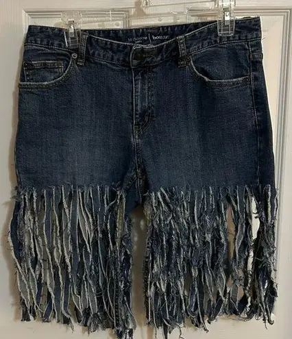 Liz Claiborne Fringe blue jean shorts sz 10