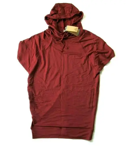 prAna NWT Carys in Mulled Wine Rust French Terry Knit Hooded Shift Dress S $99