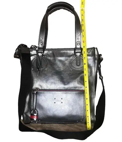 Chloé CHLOE Paddington Bag Silver Leather Tote Padlock Key Crossbody Shoulder Strap