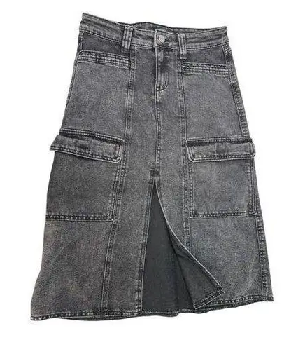 Sincerely Jules | 3 | Cargo Denim Midi Skirt Utility Jean Women's Washed Black