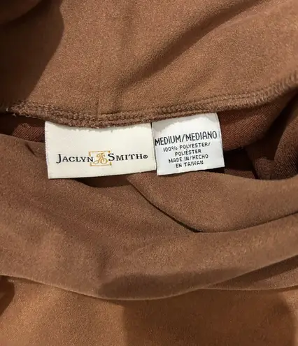 Jaclyn Smith Tan Brown Suede Sleeveless Cowl Neck Top Size Medium