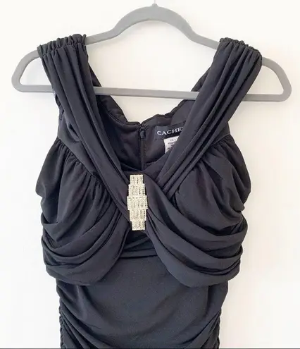 Cachet Evening Black Body Con Dress Size 6 - Image 3
