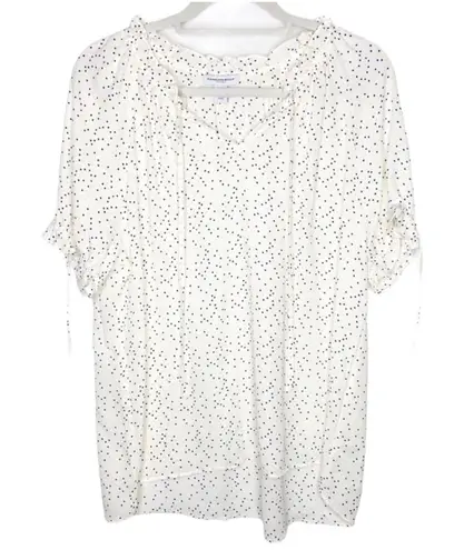 Carolina belle Ivory Polka Dot Career Blouse Size Large