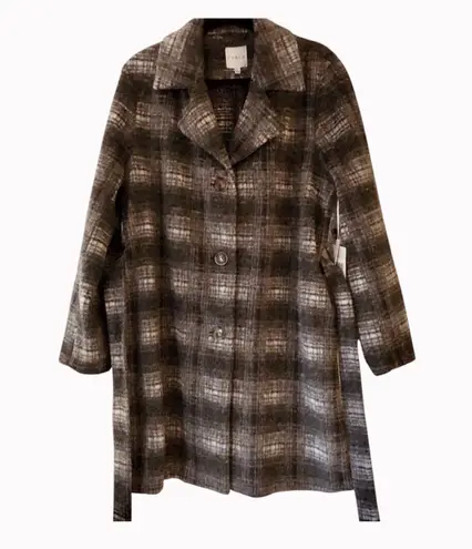 Cyrus Black & Gray Plaid Coat