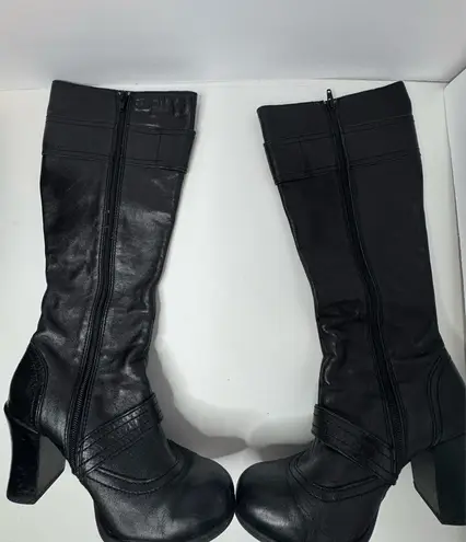 Born concept Born Black Leather Zip Up Boots Size 8.5