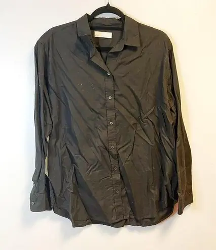 Everlane  Shirt Black Long Sleeve Button Up Collared Top Sz 14 GUC Women’s Work