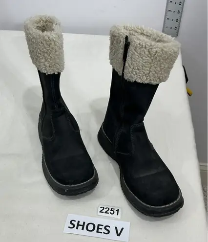 Womans Melania Italian Mid Calf Gray Winter Boots Sherpa 35 (5)