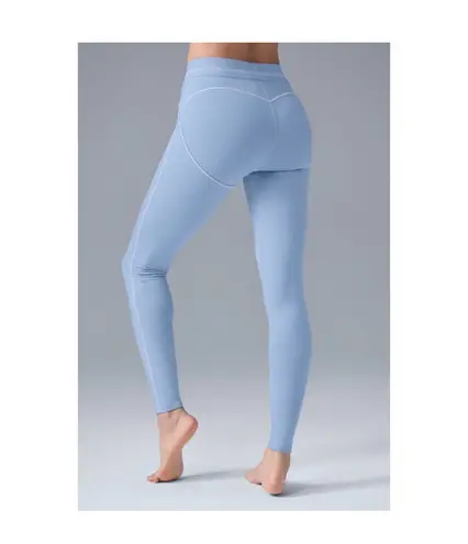 Alo Yoga Airbrush High-Waist Heart Throb Legging Seashell Blue/White M