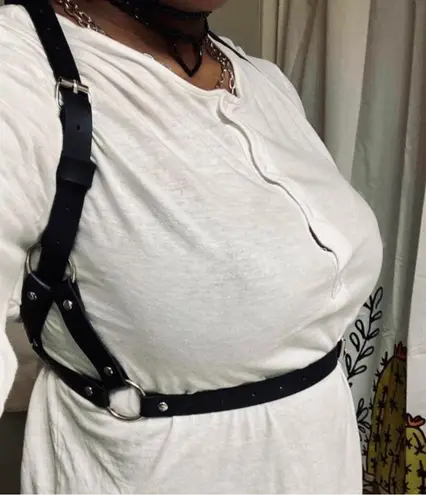 Black Harness Suspender Belt O Ring New