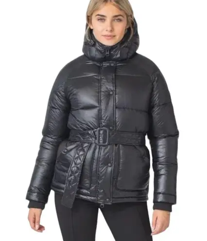 Toboggan Canada Mia Puffer Belted Coat with Removable Hood Black Size XL NWT