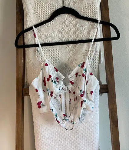 LF NWOT Millau from  cherry print cropped top