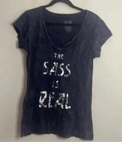 Cold Crush 100% Cotton the sass is real graphic burnout shirt