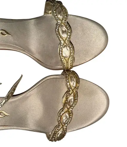 Nina Women's Gold Slingback Heeled Sandals Size 8M Party/Cocktail