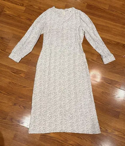 Goop G. Label White CITRINE PRINTED long sleeve midi DRESS size 12
