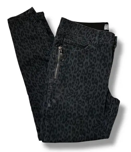 Wit & Wisdom gray / black leopard print jeggings Size 10