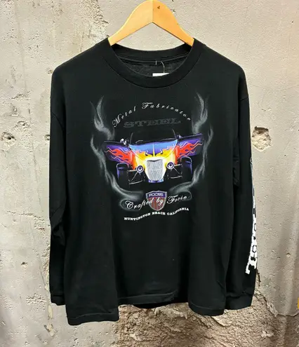 Vintage Y2K Huntington Beach Steel Sleeve Hit Car T