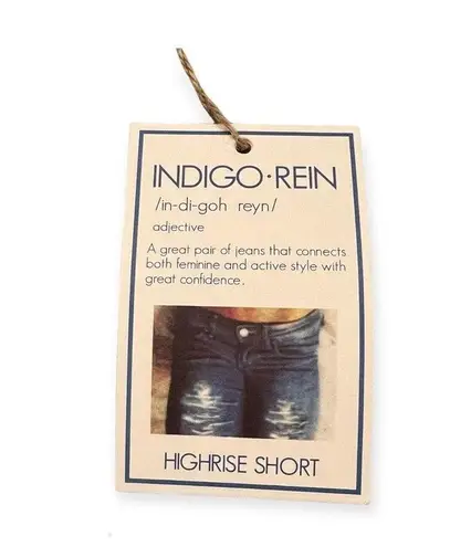 Indigo Rein  Mid Rise Blue Jean Frayed American Flag Hem Shorts Size 3/27