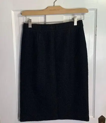 Moschino Black Wool Tweed Classic Straight MIDI Skirt W-384 Size 8