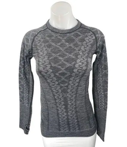 Lululemon Rest Less Dark Gray Long Sleeve Crew Neck Knit Sweater Top Size 2