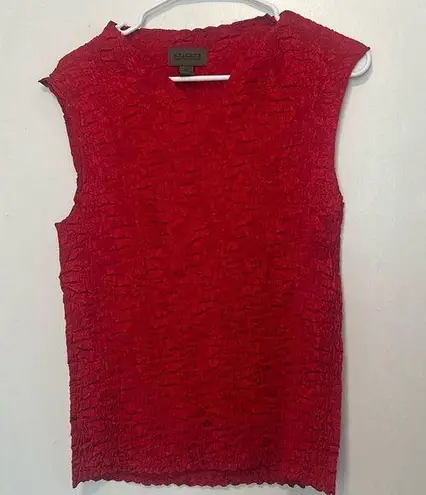 John Paul Richard Uniform  Red Smocked Ruffled Tank