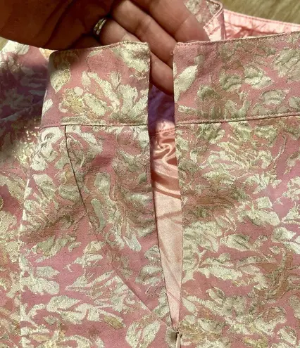 Twenty One Pink & Gold Metallic Embroidered Skirt