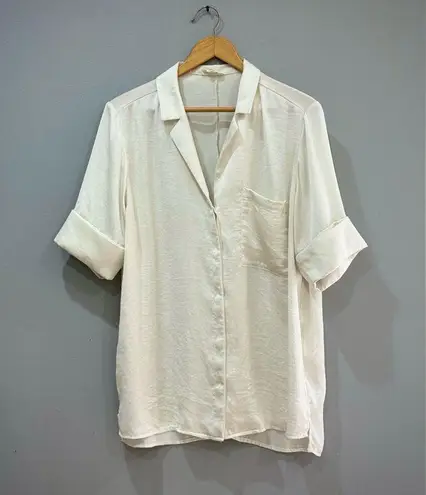 Open Edit Off-White Silky Top Size M EUC