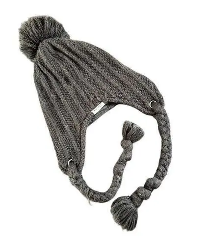 Oakley Ear Flap Pom Pom Beanie Hat Fleece Lined Black