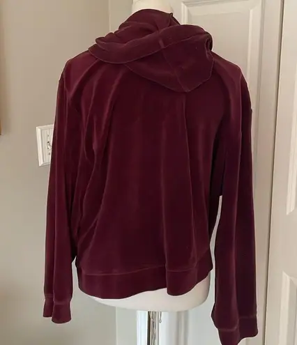 Coolest Vintage Purple Oversized Velour Zip Up Hoodie Size M