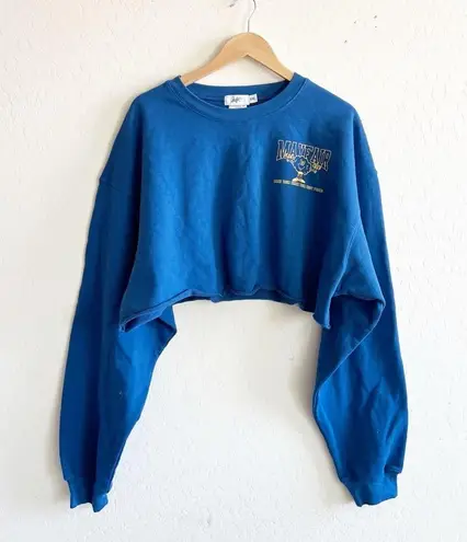 THE MAYFAIR GROUP The New P.E. Cropped Sweatshirt in Blue Size XXL - Image 2