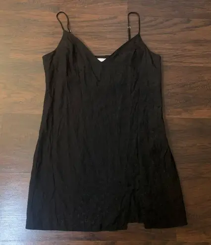 Isalis black small floral print sleeveless mini shift dress size M