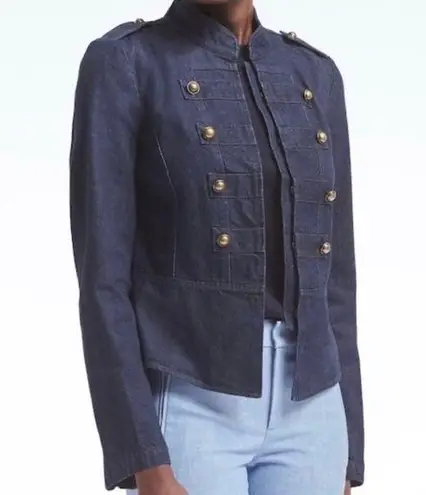 Banana Republic  $168 Military NWT Dark Blue Denim Structured Jacket Large