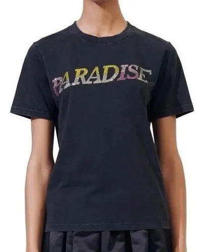 Maje NEW Tasvegas Paradise Rhinestone T-Shirt size 1 Black