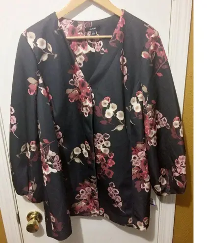 Alfani NEW women's XL stretch 3/4 balloon sleeve WATERDROP BUDS vneck jacket NWD