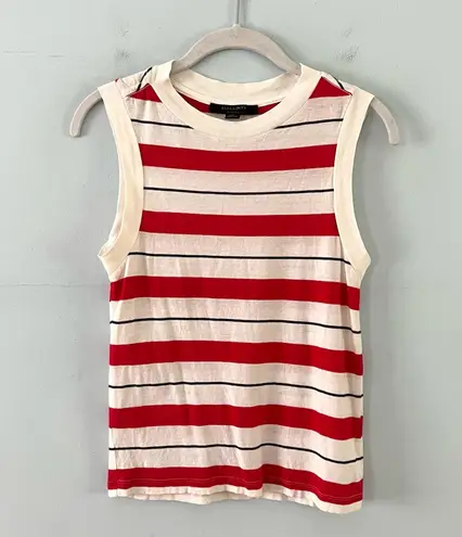 All Saints Imogen Stripe Red White Black Cotton Tank Top