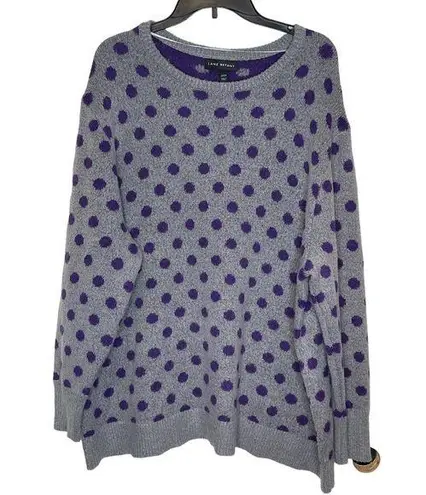 Lane Bryant  Women's Sweater Plus Size Pullover Polka dots Gray Purple Size 22/24