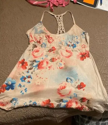 Decree tank top racerback with ruffles