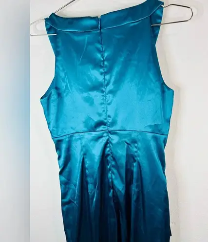 Sangria Sleek Teal Satin Bodycon Dress – Effortless Glam Party-Ready Size 4