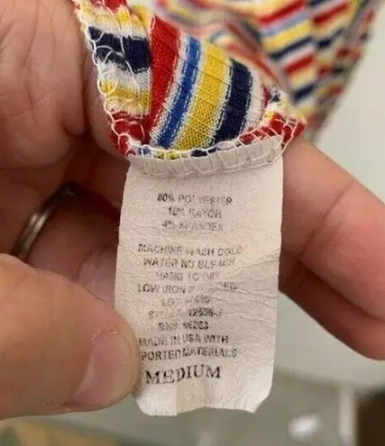 Can’t Miss Rainbow Stripe Ribbed Tank Dress Womens Size Medium