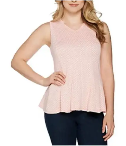 H by Halston ✨ Sleeveless Jacquard Peplum Sz Large Top✨