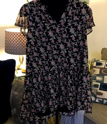 The Loft OVERSIZED FLOUNCE DRESS WITH GOLD METALLIC SPECKS