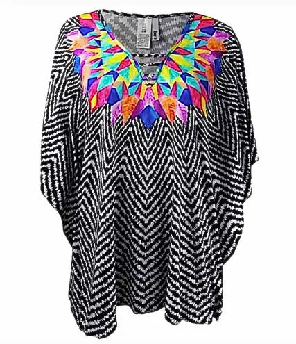 Bar III Feathered Daze Caftan Cover Up Swimsuit M, NWOT, excellent condition!!