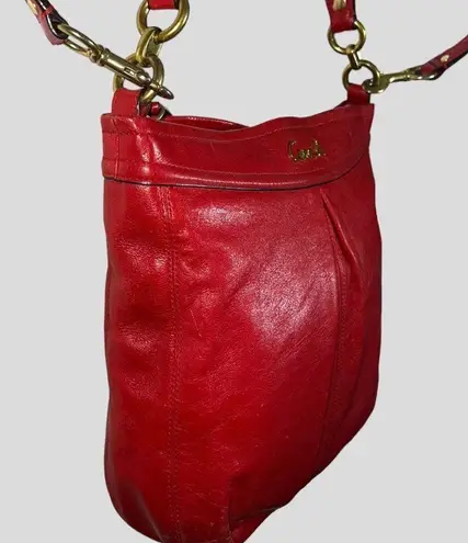 Coach  candy apple red hobo bag! Euc!