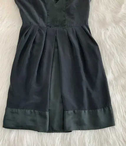 Walter Baker Silk Black Midi Dress Open Back Bow Detail Cocktail Party Size 0 XS