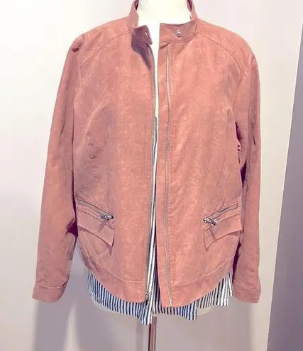 Apt. 9  faux suede jacket, blush sz. XL NWOT