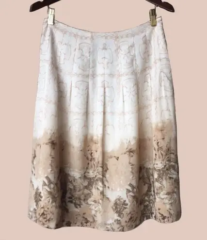 Apostrophe Ivory & Tan Floral Skirt