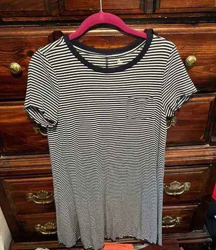 SO Navy Blue Striped Tshirt Dress