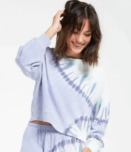 Z Supply Tie Dye Oversized Crop Crewneck Sweatshirt