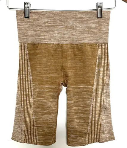 Ryka Coco Brown High Waisted Contouring Biker Shorts Activewear No Size Tag