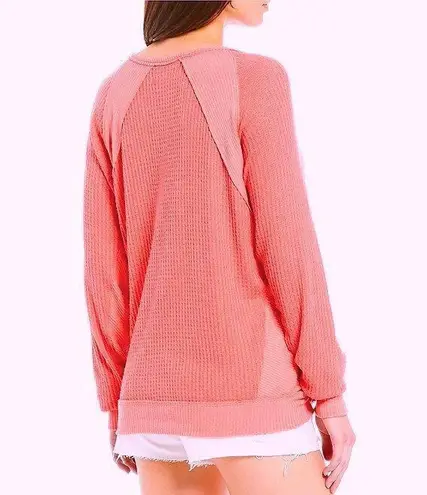 Free People We The Free Pink Waffle Knit 